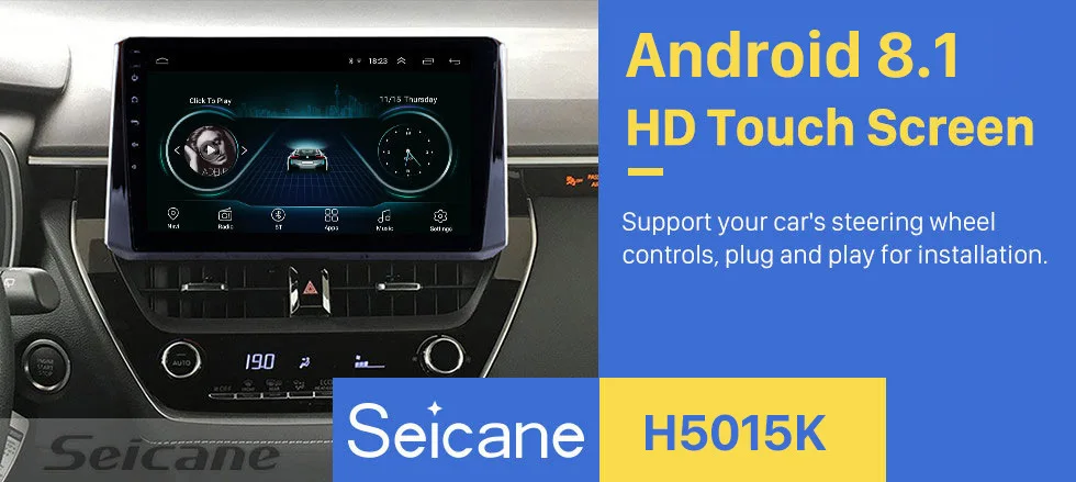 Seicane 10,1 дюймов Android 8,1 для Toyota Corolla головное устройство HD сенсорный экран радио gps навигационная система Поддержка 3g Wifi SWC