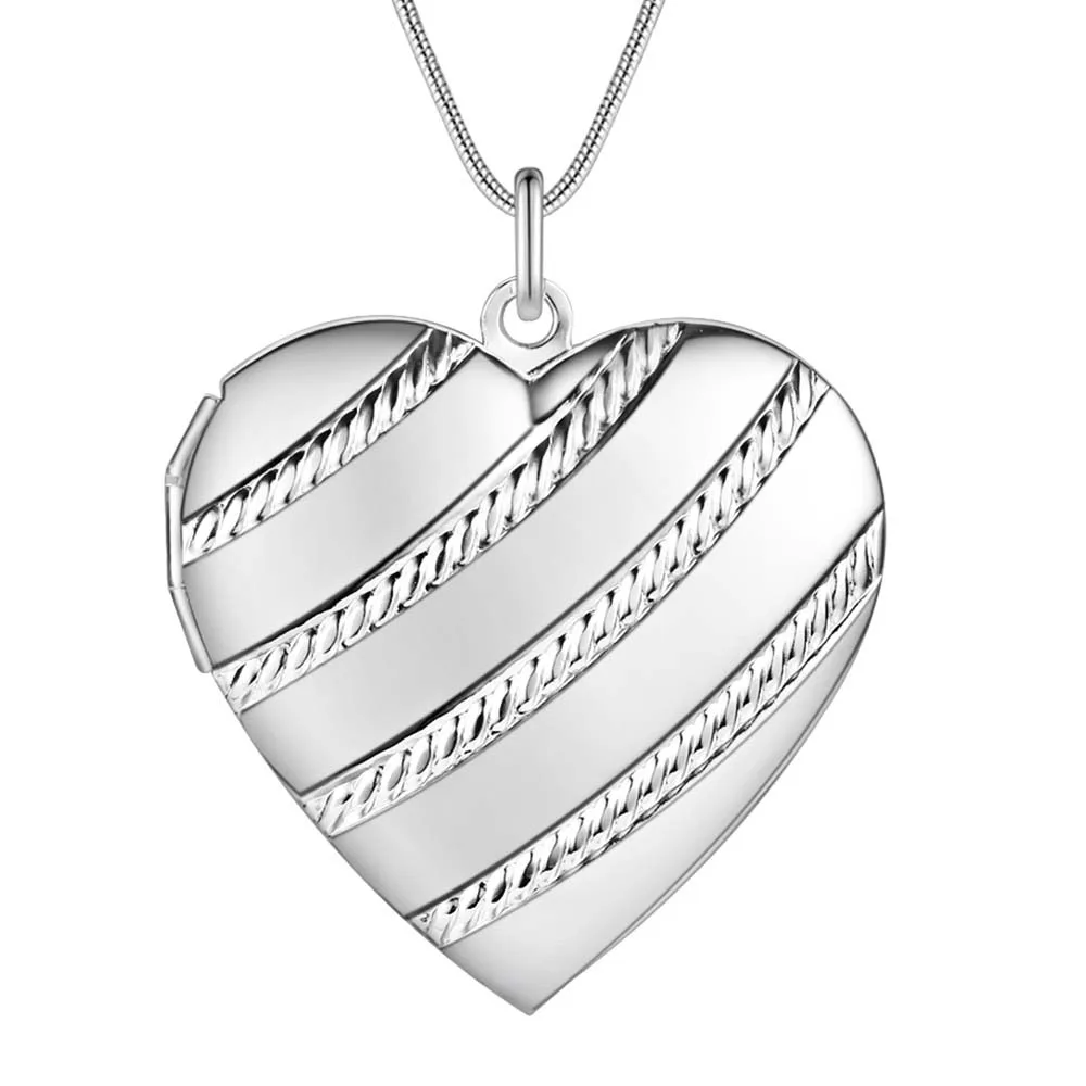 Посеребренный медальон в виде сердечка|fashion necklace|necklace fashionnecklace women |