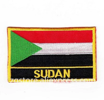 

Embroidery Patches National flag Sudan Flag Patches Iron on 8.0x5.0cm Custom Patches