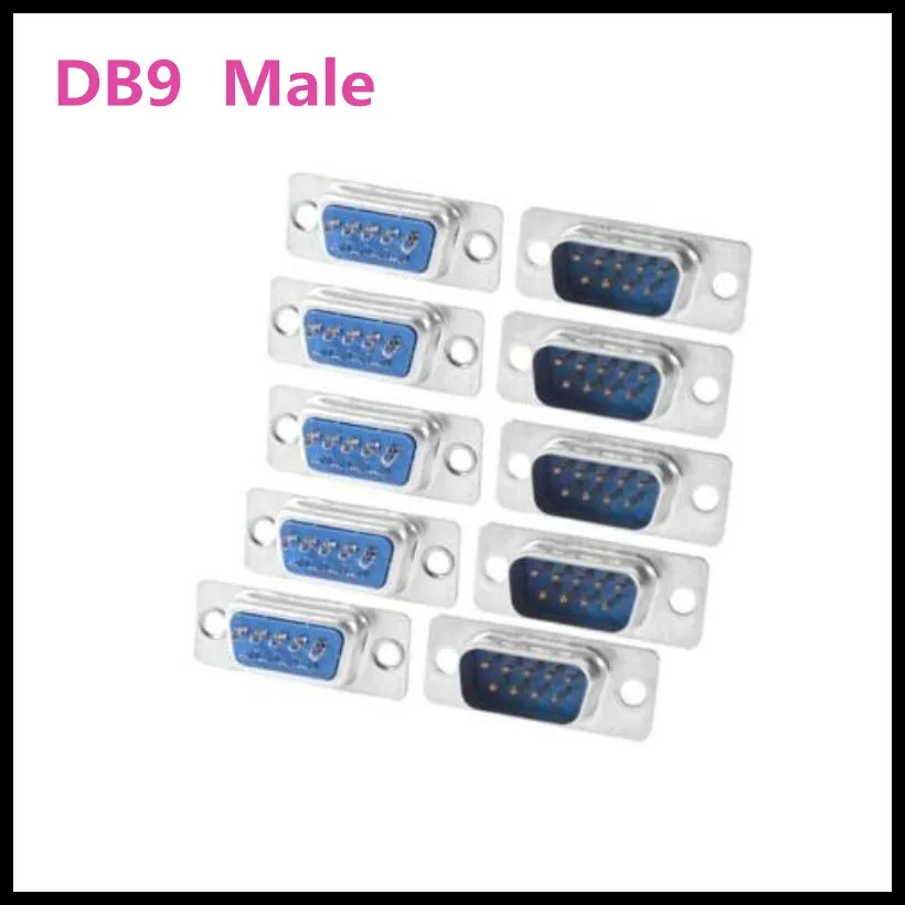 100 шт. D SUB 9 Pin DB9 штыревой разъем типа припоя|db9 male|9 pin maleconnector db9 |