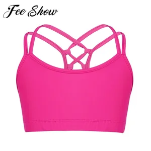 Детский гимнастический купальник для девочек, балетный бюстгальтер, топик, балерина, сценический костюм для тренировок, гимнастики