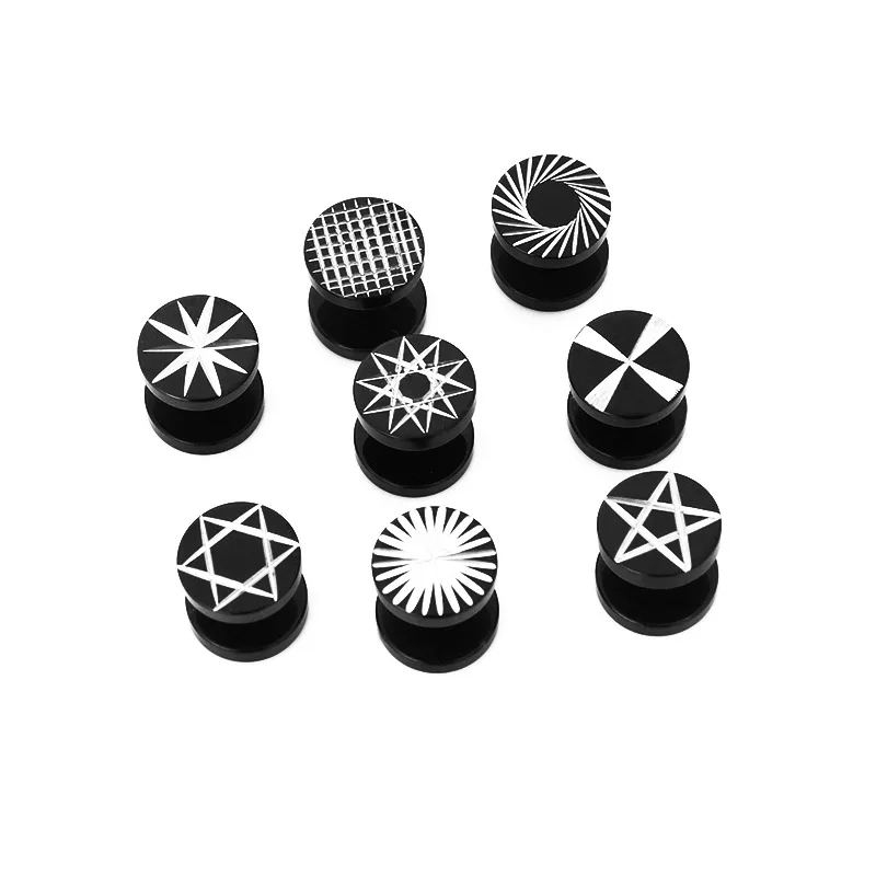 

Titanium Steel Barbell Stud Earrings Punk Hip Hop Rock Round Dumbbell Screw Hypoallergenic Stud Earrings for Women Men