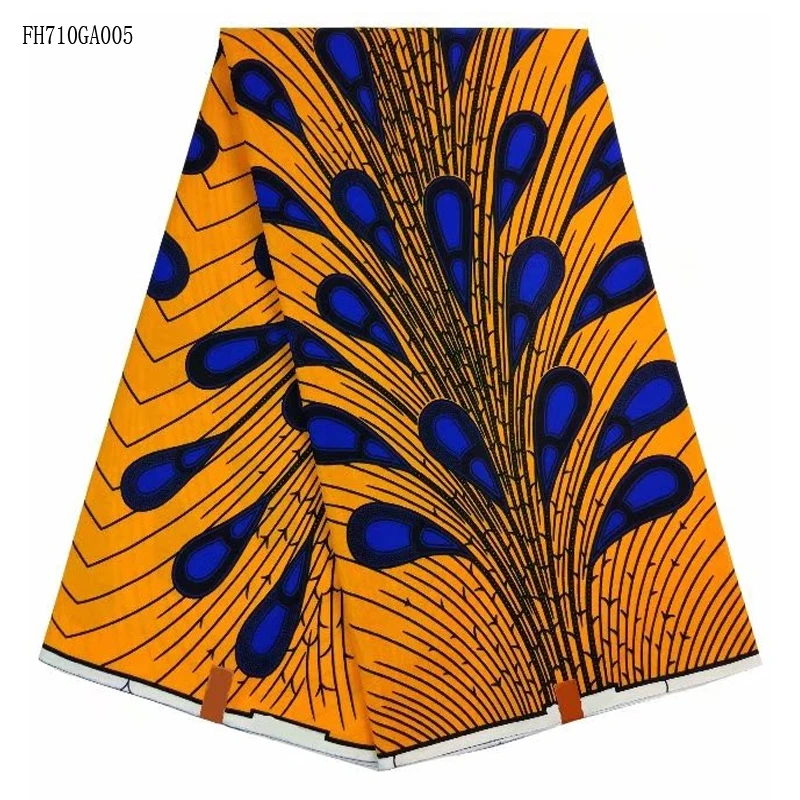 Fashion African wax fabric Feather design Yellow real african prints 6 yds for women dresses FH710GA004 | Дом и сад
