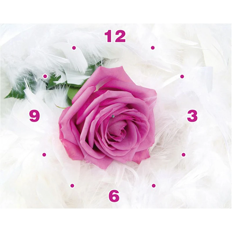

Full diamond painting 48x58CM Rose flower Clock Round Diamond mosaic Painting Handmade Cross Stitch Kits Diy Diamond embroidery
