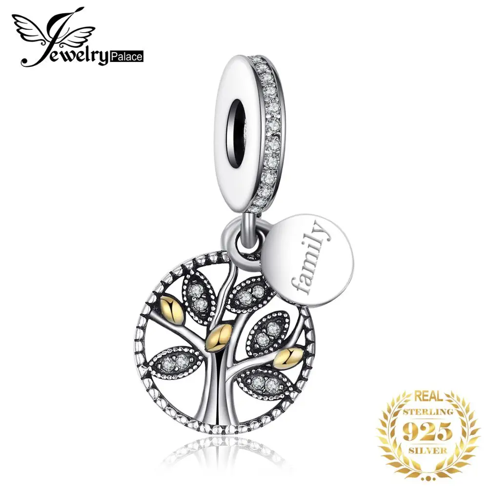Jewelrypalace стерлингового серебра 925 Семья дерево кубического циркония очарование
