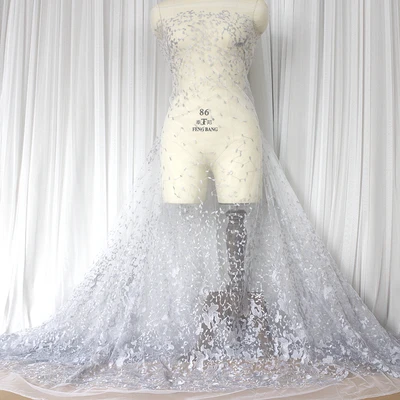 4Gray off white bott Многоцветная кружевная ткань, вышивка, кружево, свадебное платье, ручная работа, сделай сам, украшение одежды, аксессуары для шитья - Цвет: 4Gray off white bott