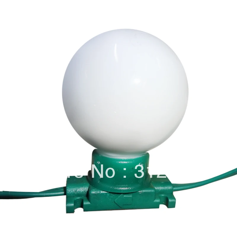 

50nodes DC12V WS2811 LED technicolor pixel with milky G40 cover;waterproof, RGB full color;in GREEN color case and wire