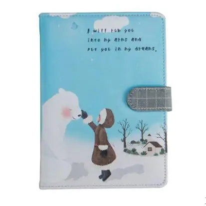 Blue bear Kawaii B6 блокнот-планировщик, офисные школьные принадлежности из искусственной кожи, записная книжка, Ежедневный дневник, подарок для студентов - Цвет: Blue bear