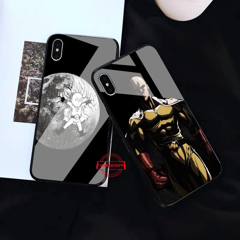 One Punch Man героев высококлассные стекло чехол для телефона Apple iPhone 11 Pro X XS Max 6 6S 7 8