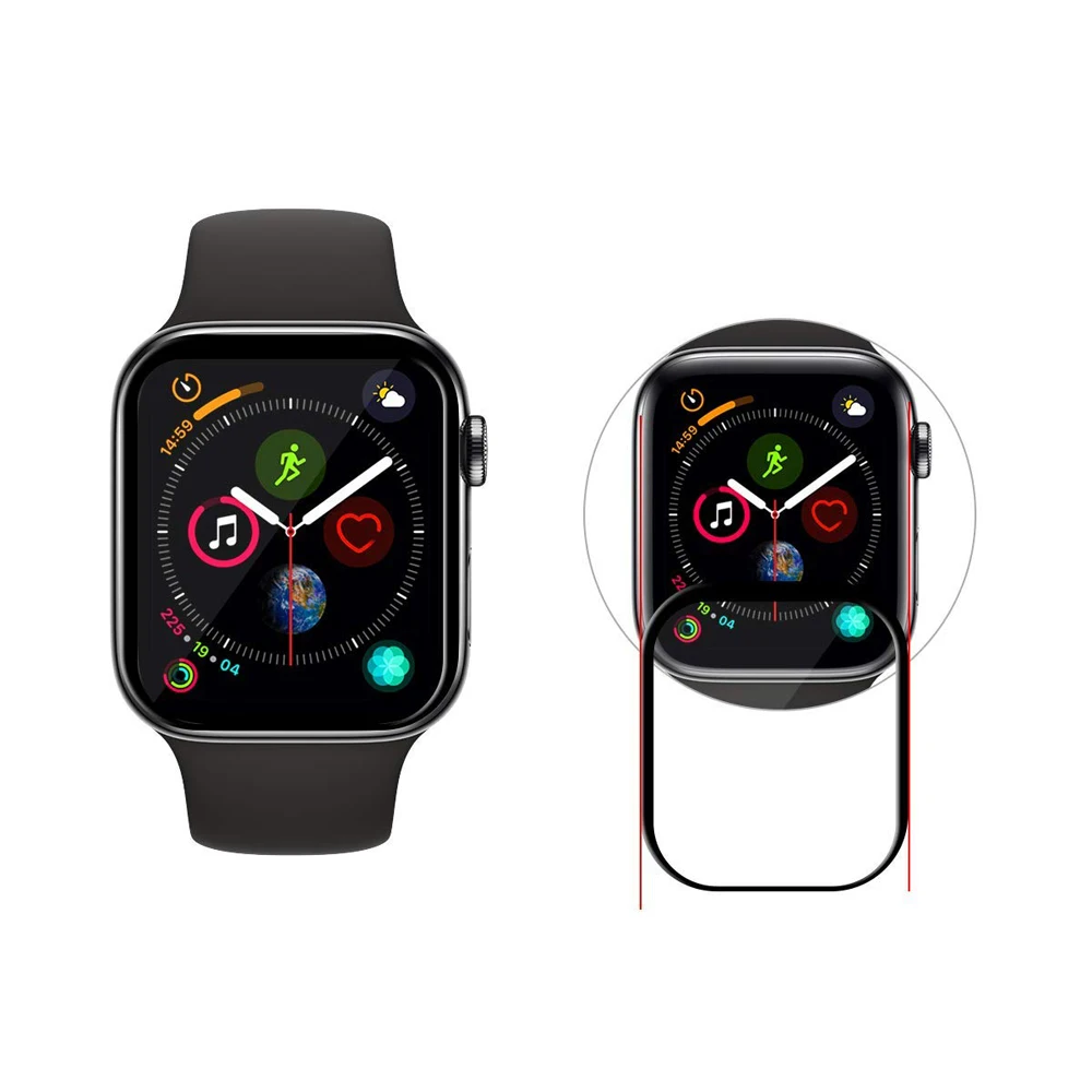 Стекло для Apple Watch 4 44 мм 40mm чехол iwatch ремешок 42 38 3D Полный закаленное протектор