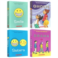 4 books set smile drama sisters ghosts raina telgemeier collection english kids child color picture manga comic book new