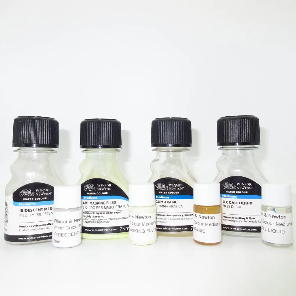 Фото Winsor & Newton акварельные медиаторы мини 10 мл художественная Маскировка OX Gall Gum арабский переливающийся Средний №1