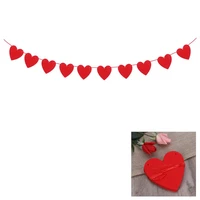 2 5m red love heart bunting banners garland wedding valentines day birthday marriage proposal romantic decorations backdrop