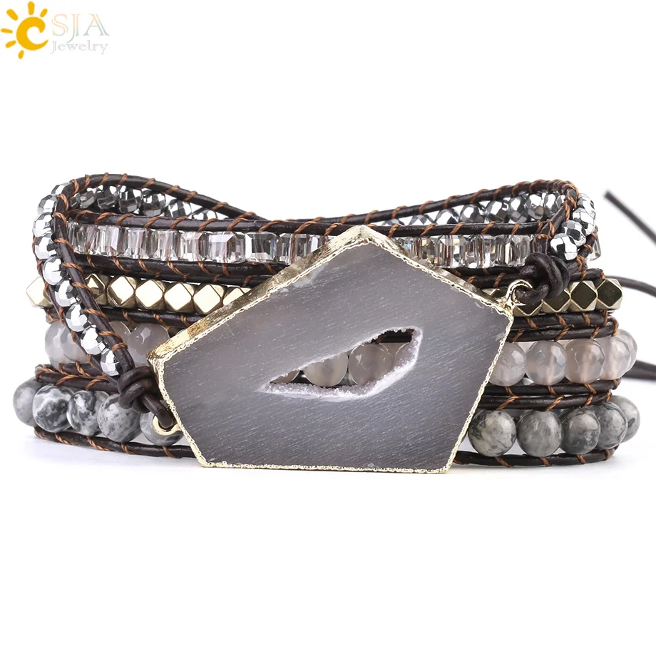 CSJA очаровательные бусины из натурального кристалла в форме кусочка ювелирные