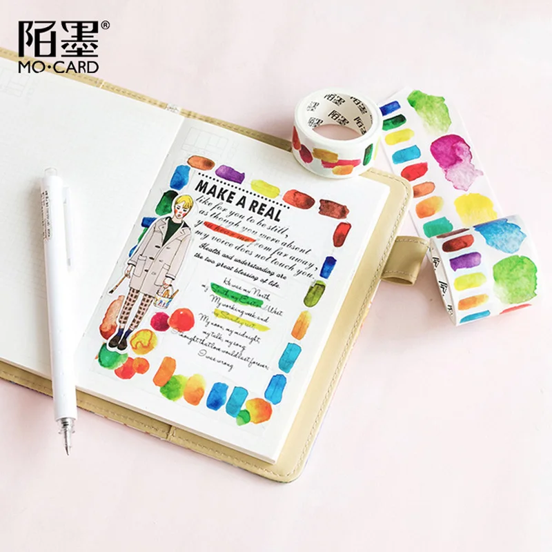 2-3-4cm* 3 м красивый акварель лента для декорации Washi для художественного оформления ногтей, ручная работа Скрапбукинг планировщик изоляционная лента клейкая лента