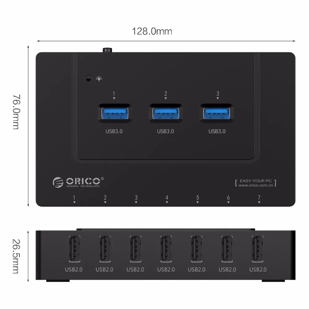 USB Концентратор ORICO на 10 портов 5 Гбит/с|USB-хабы| |