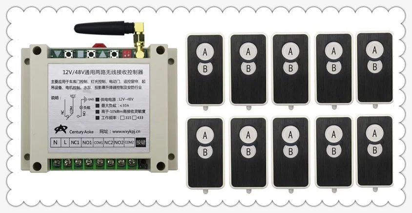 DC12V 24 V 36 48 10A 2CH RF Беспроводной пульт дистанционного управления Переключатель
