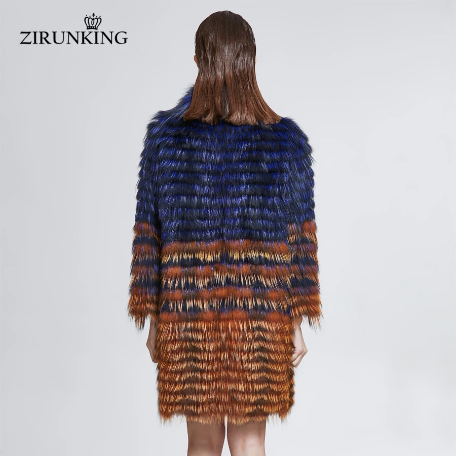 ZIRUNKING брендовые новые шубы из натурального Лисьего меха женские яркие цвета настоящая Меховая куртка Верхняя одежда леди размера плюс Лисий Мех Верхняя одежда ZC1824