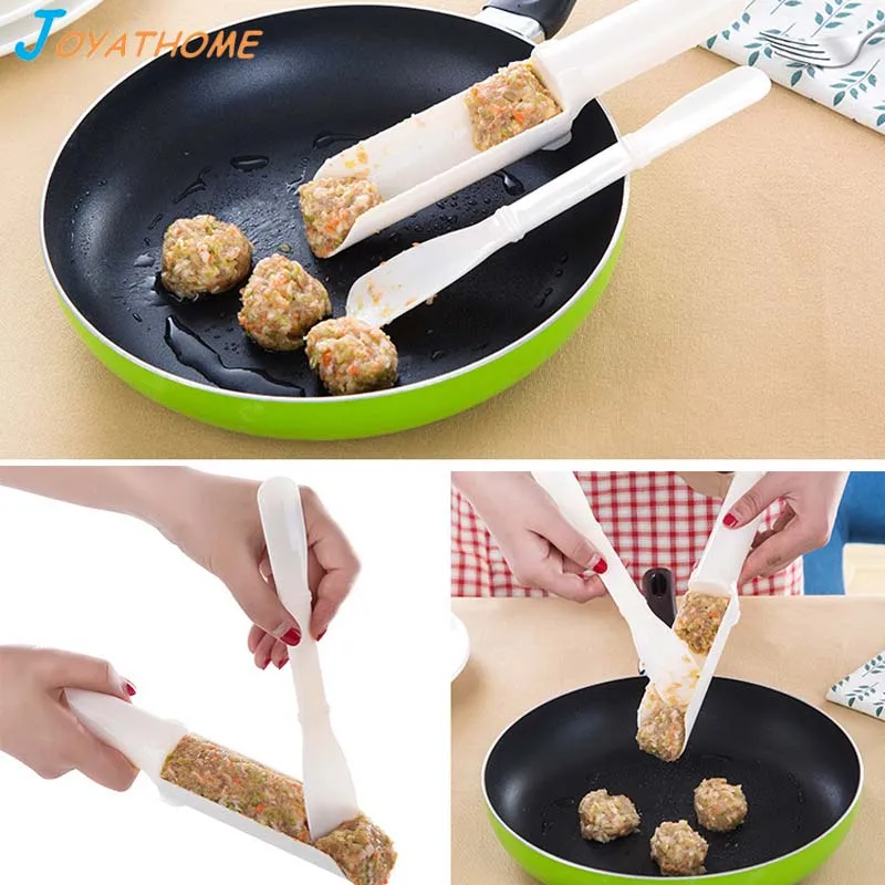 Joyathome 2 Pcs/Set Food Grade Plastic Meat Ball Fish Maker DIY Patty Cooking Utensils Processing Spoon creative Gadgets |