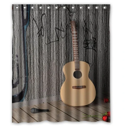 Custom Guitar and Wall Fashion Home Living Waterproof Bathroom Nice Best Decor Shower Curtain 150x180cm FREE SHIPPING U1234584 | Дом и сад