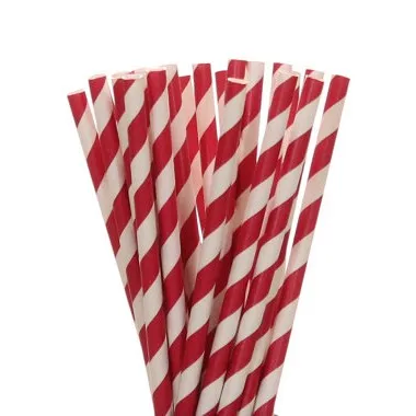 Red Stripe 25 шт./лот Бумага соломинки для Baby Shower или для вечеринки по случаю свадебного торжества, дня рождения Хэллоуин Рождество питьевые соломки для праздника вечерние принадлежности - Цвет: Red Stripe