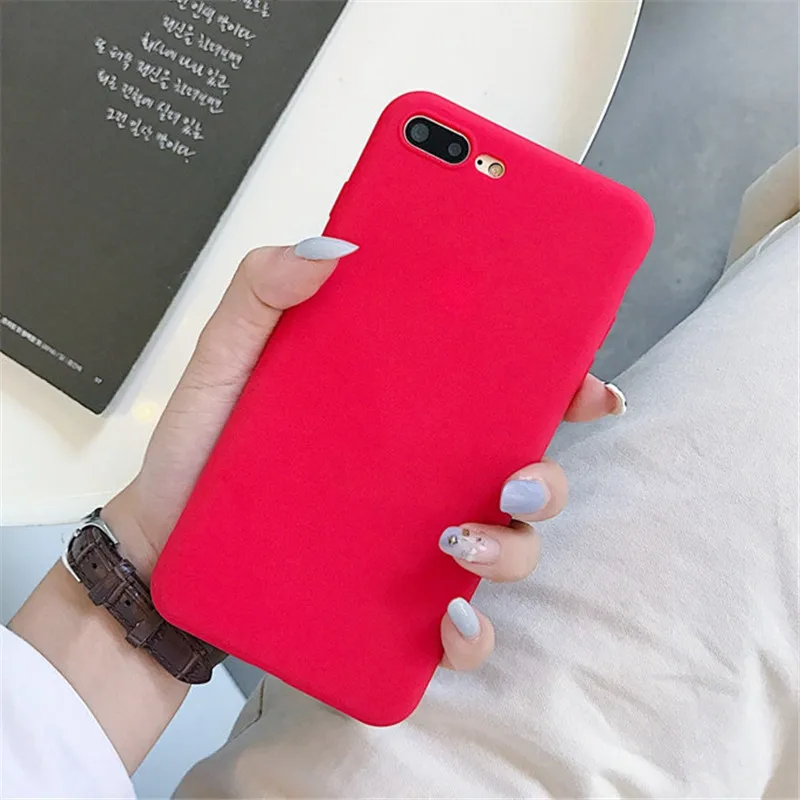 Red Силиконовый матовый чехол из ТПУ чехол для телефона для samsung Galaxy S10 S9 S8 рlus Lite A6 A7 A8 A9 плюс J2 J4 J6 J8 Pro A750 чехол-накладка - Цвет: Red