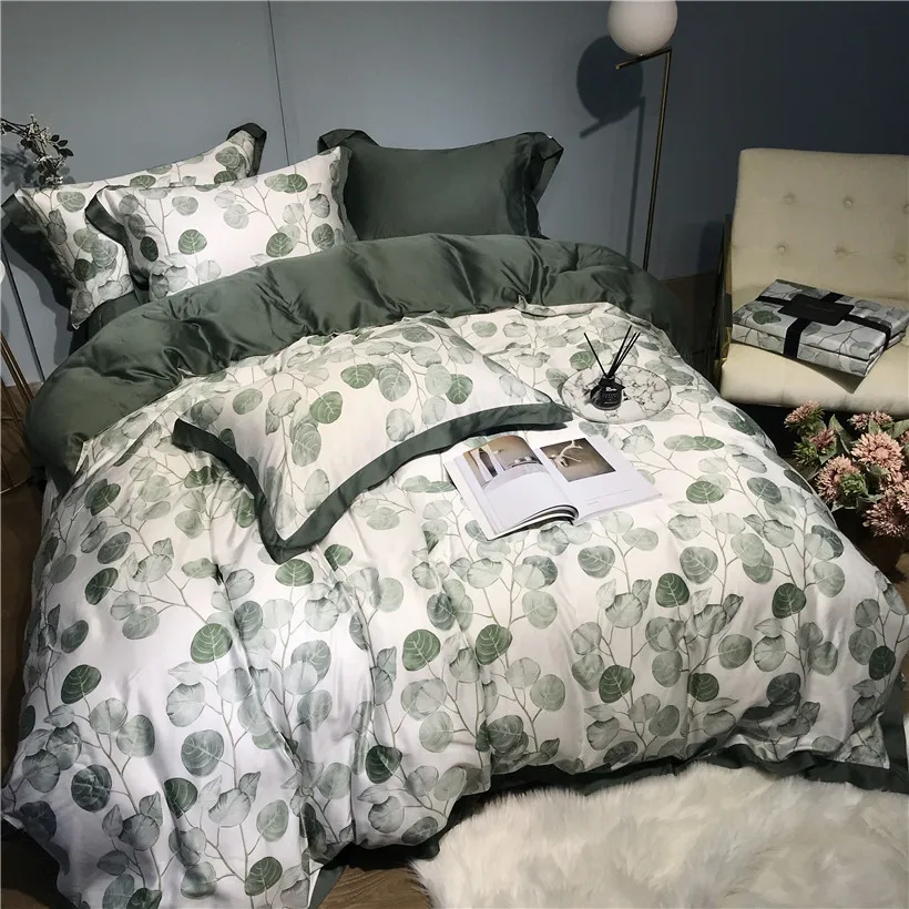 Ropa de cama Tencel Silk, 4 шт., набор постельного белья KING QUEEN, роскошный пододеяльник, простыня, постельное белье dekbedovertrek