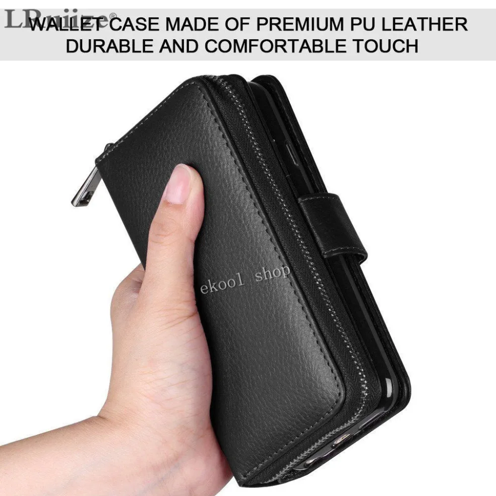 LRuiize Women man PU Leather Zipper Handbag Wallet Purse with Card Slot Phone Case Cover For Apple iphone X 8 7 6S/Plus 5S SE 4S | Мобильные