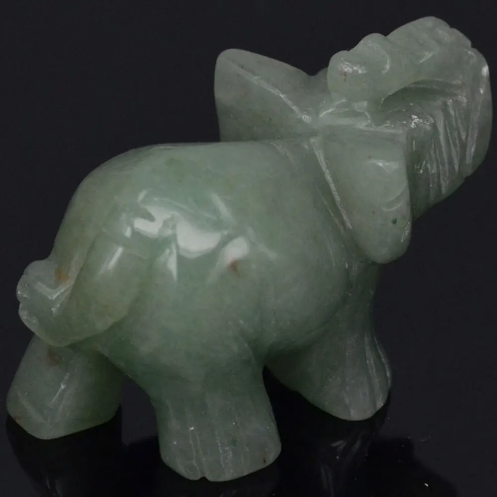 Натуральный зеленый авантюрин слон резная фигурка каменная чакра