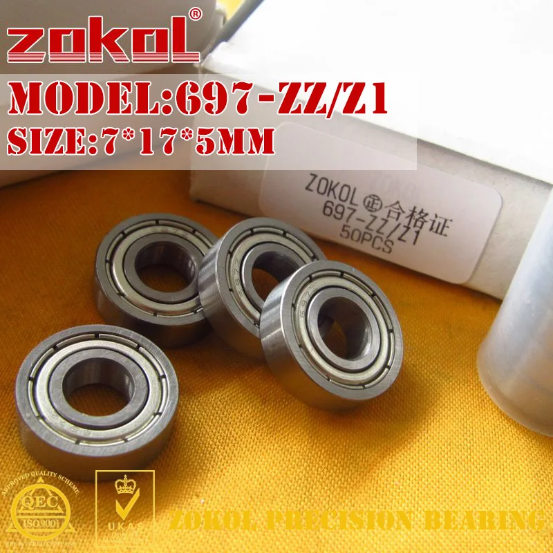 ZOKOL 697 ZZ подшипник Z 697z Z1 миниатюрный радиальный шарикоподшипник 7*17*5 мм|bearing