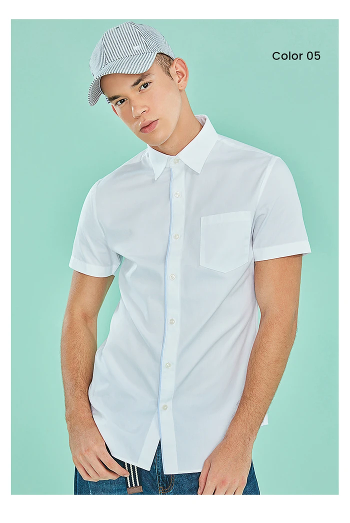 Giordano две простые рубашки slim fit с короткими рукавами выполненные из хлопка и полиэстера, имеется шесть различных цветов на выбор