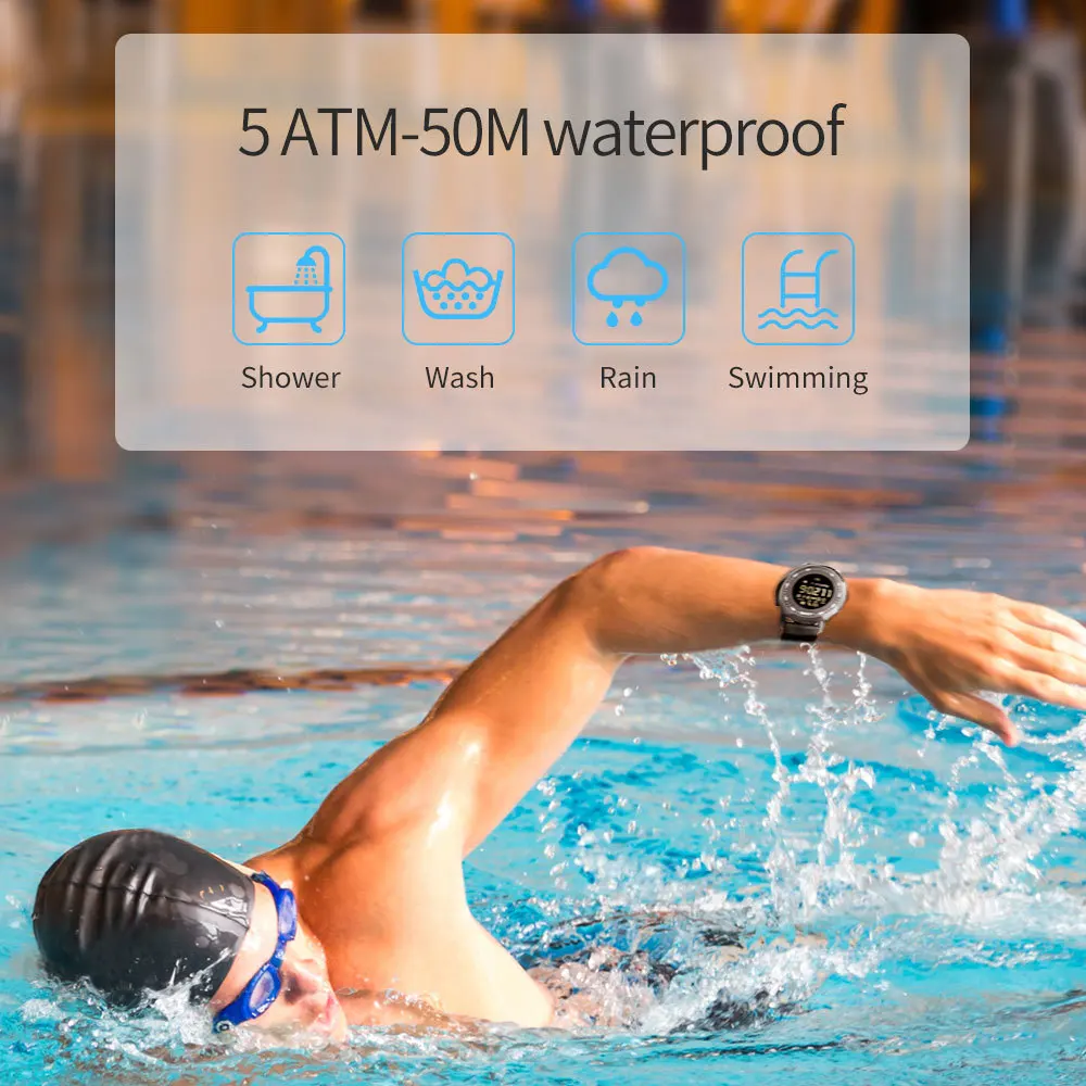 LOKMAT мужские спортивные умные часы Bluetooth водонепроницаемые IP68 поддержка звонков и