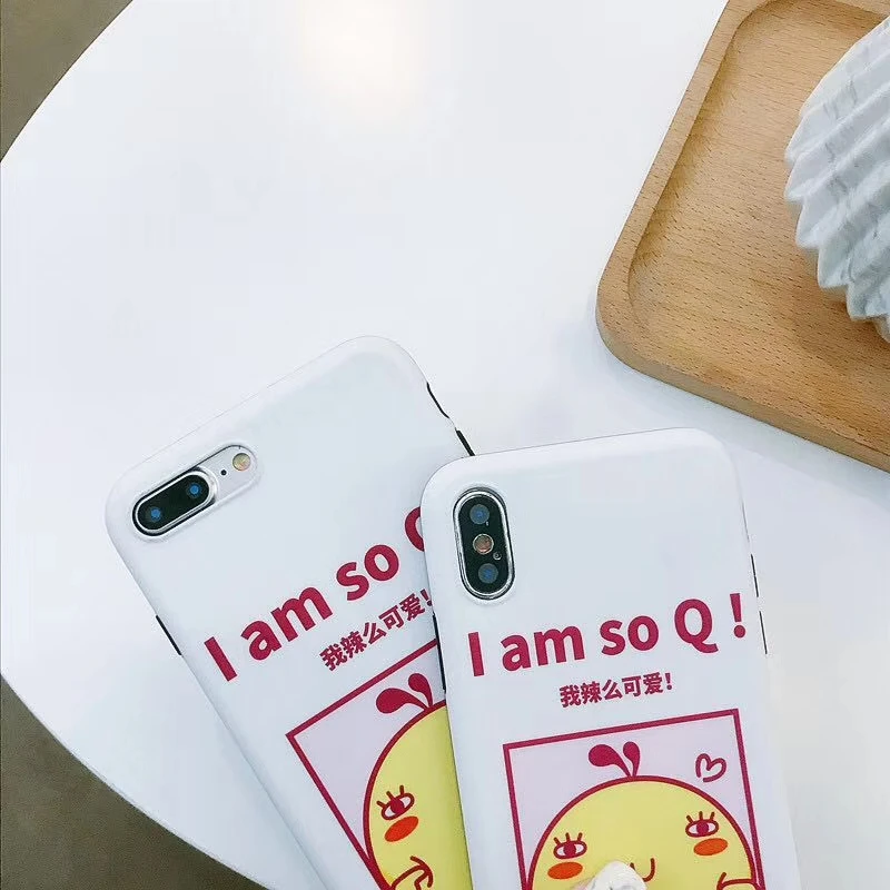 Cute Cartoon Chick Pattern Case For Apple iphone 6 6s 7 8 Plus X XR XS Max Back Cover 6plus 7plus 8plus XSMax Soft TPU cases | Мобильные