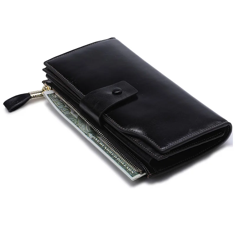 Baellerry RFID женские кошельки и кошельки из натуральной кожи, модный длинный кошелек для денег, Женский кошелек, роскошный бренд, Дамский кошелек, красный, черный