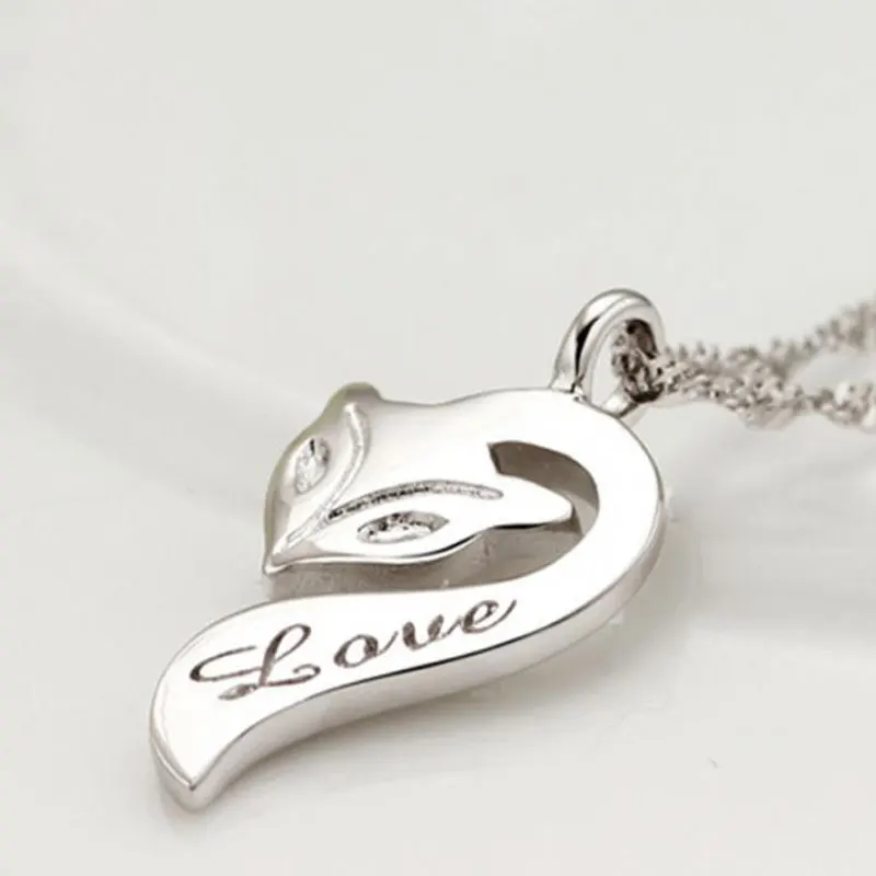 Silver Plated Pendent with Chain Necklace The Female Fox Fire Joker Short Clavicle Jewelry necklaces&amppendants for Women | Украшения и