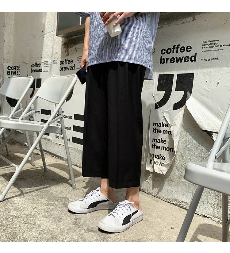 Летняя новая Корейская версия свободные Harajuku трендовые студенческие деловые повседневные мужские трехцветные брюки уличная одежда