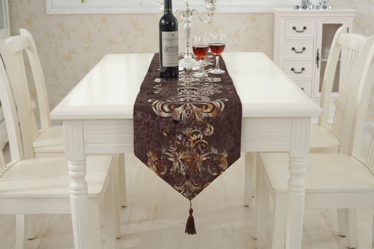 3 размера Европейский бронзированный велюровый Настольный бегун Роскошная
