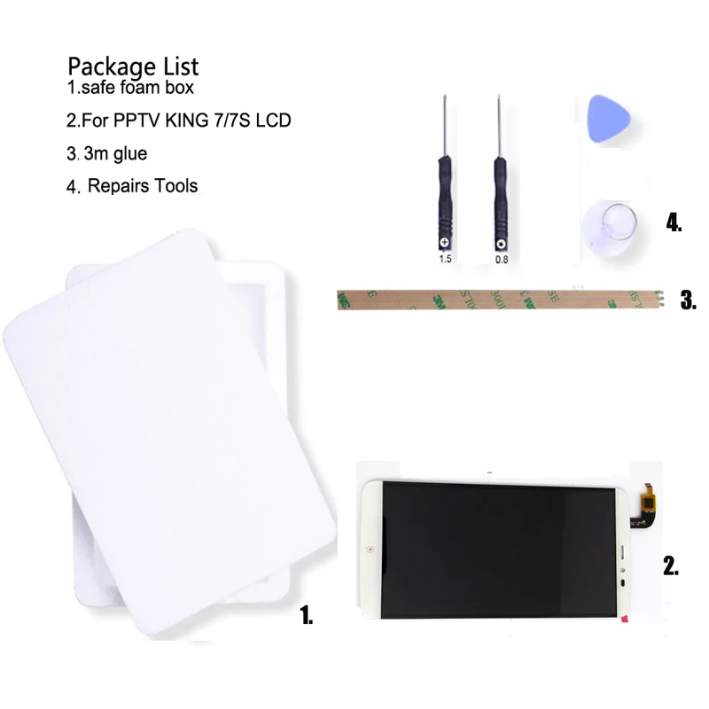 

For Original PPTV KING 7/7S LCD Display + Touch Screen Digitizer Assembly 6.0 inch 2560x1440P PPTV King PP6000 LCD Screen Tools