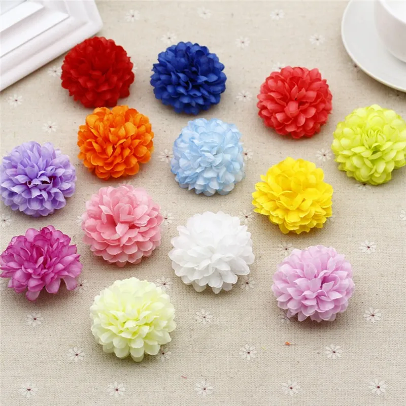 9pcs 5cm handmade Chrysanthemum ball bouquet artificial flower wedding decoration DIY wreath clip art fake | Дом и сад