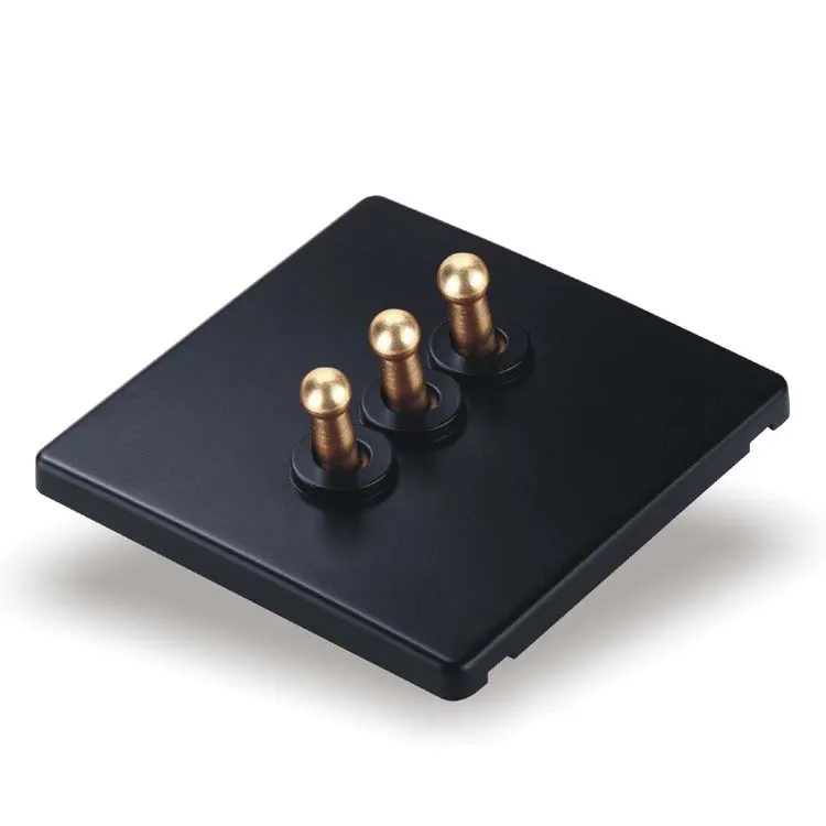 Black Touch Switch 86Type Retro Wall Three Control Two Way 10A 110V- 250V | Строительство и ремонт