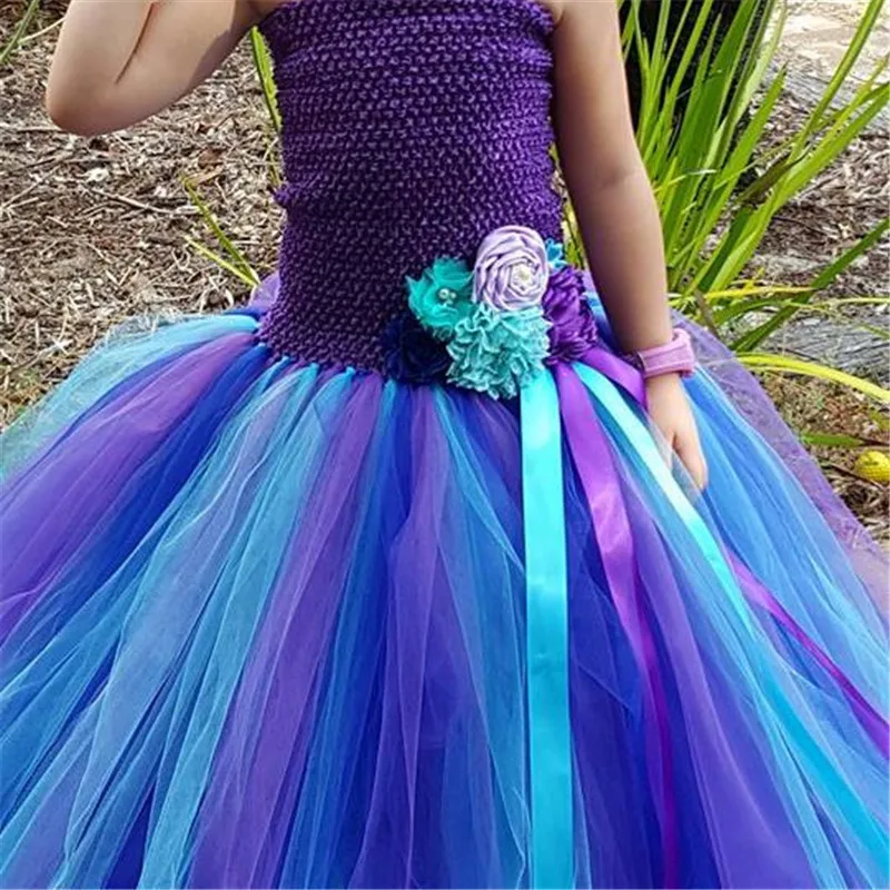 PRINCESS TUTU Mermaid Ariel Costume Halloween Girls Dresses Flower Kids Birthday Party Dress Fancy Girl Clothes Vestido K033 | Детская