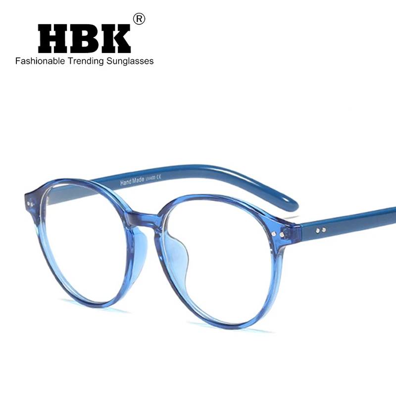 C5blue.clear HBK круглые кошачьи глаза очки с заклепками оправа для мужчин и женщин сексуальные оптические модные очки Близорукость Компьютерные очки фирменный дизайн очки - Цвет оправы: C5blue.clear