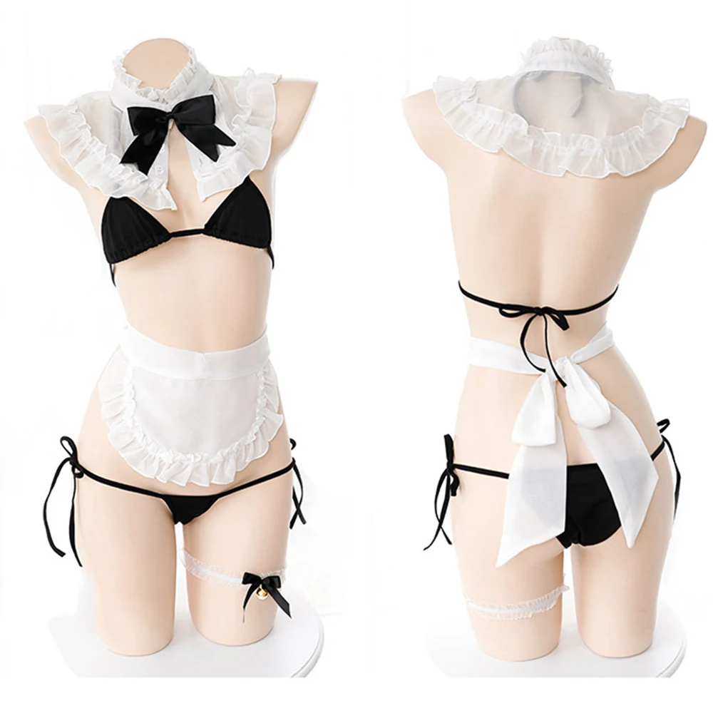 

Sexy maid outfit sexy lingerie three point passion suit uniform temptation lace split outfit female