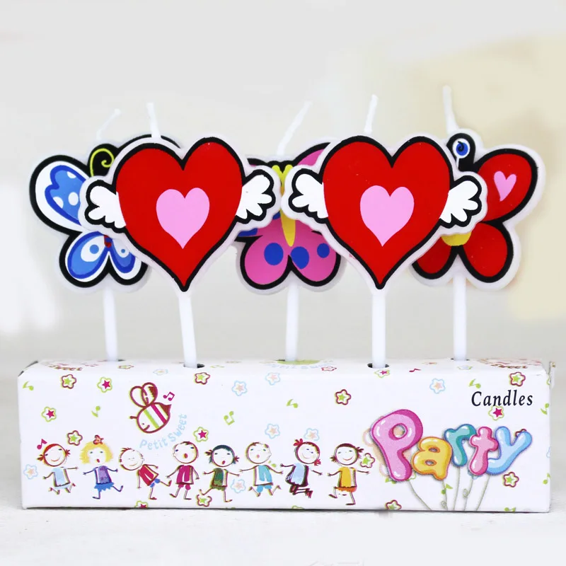 5 шт. милый фруктовый космический корабль футбол бабочка кролики искусство бездымные свечи для мальчиков и девочек день рождения поставки торт Топпер - Цвет: 24