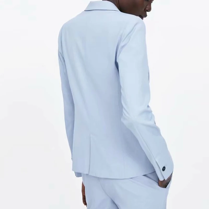 Женский блейзер однотонный офисный Блейзер на одной кнопке с длинным рукавом и