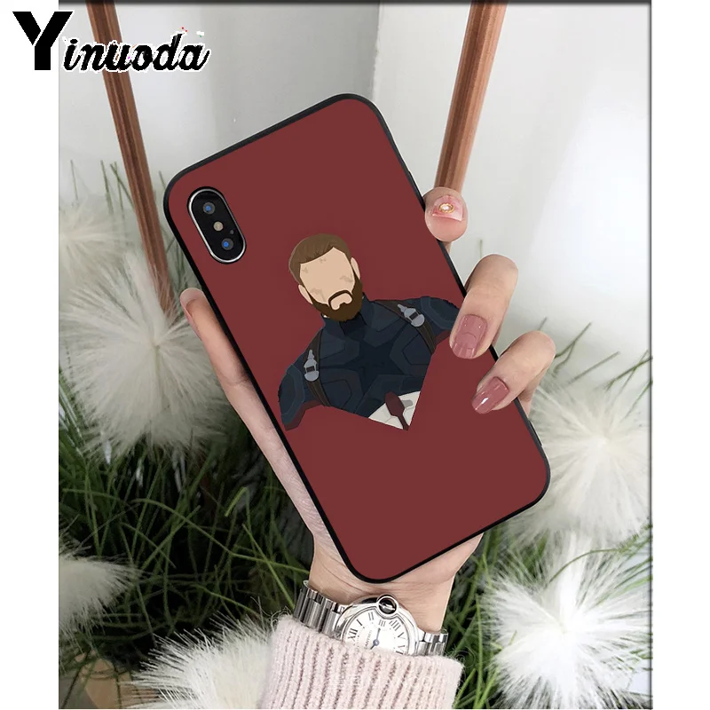 Yinuoda Марвел Капитан Америка ТПУ Мягкий силиконовый чехол для телефона для iPhone X XS MAX 6 6s 7 7plus 8 8Plus 5 5S SE XR