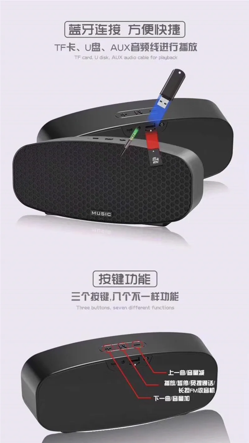 Bluetooth открытый динамик водонепроницаемый портативный беспроводной Колонка громкий динамик коробка Поддержка TF карта FM радио Aux вход