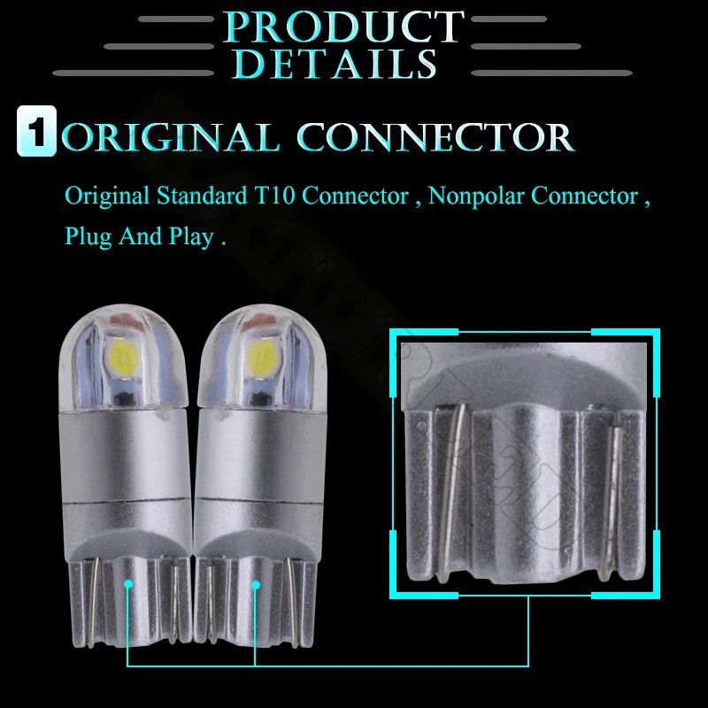 2 шт. Автомобильные светодиодные лампы T10 W5W 168 194 12 В|trunk lamp|trunk lightled trunk light |