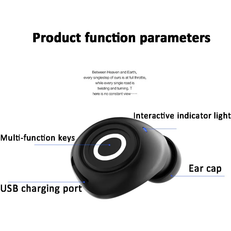 Классические мини наушники Yulubu A6 Bluetooth 4 1 вкладыши музыкальные гарнитура с