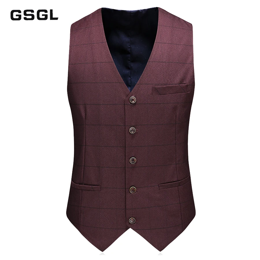 Men's Wedding Plaid Suit Spring Autumn Slim Fit Wedding Male 3 Piece Business Formal Groomsmen Suit (Jacket+Vest+Pants)
